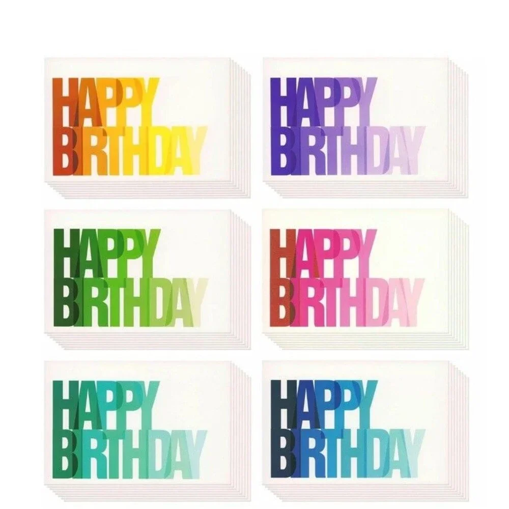 48 Pack 4x6-inch Happy Birthday Cards with Envelopes (6 Colorful Assortment)